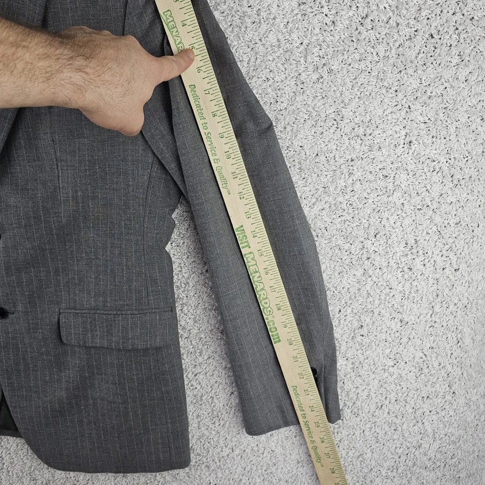 Banana Republic Slim Fit Italian Yarn Cotton Gray‎ Pin Stripe Blazer Men's 42R